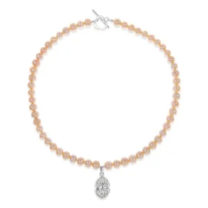 Keepsake Egg Necklace with Champagne Pearls