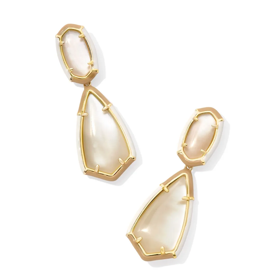 KENDRA SCOTT CAMRY ENAMEL FRAME STATEMENT EARRINGS