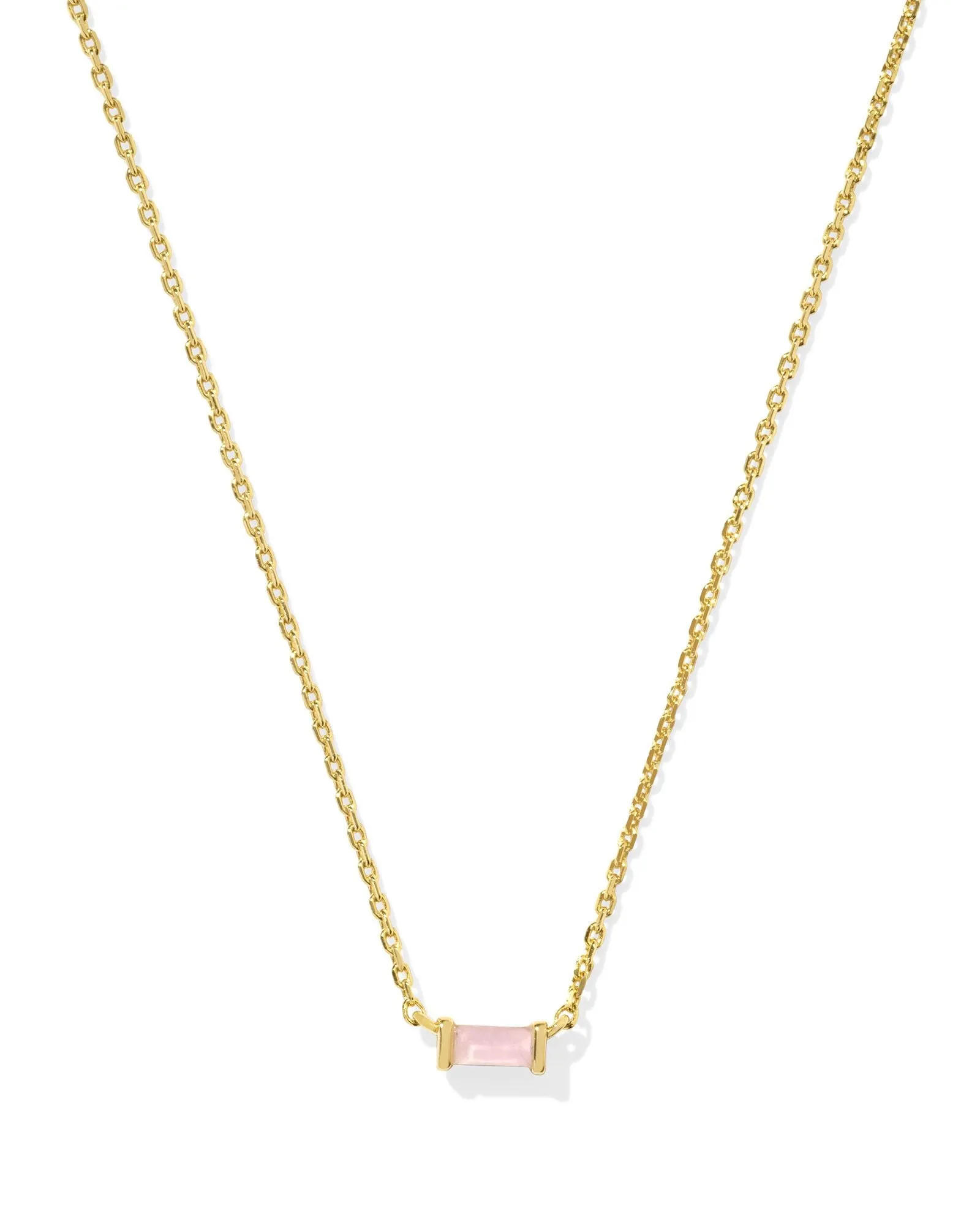 Kendra Scott Juliette Pendant Necklace Gold Rose Quartz