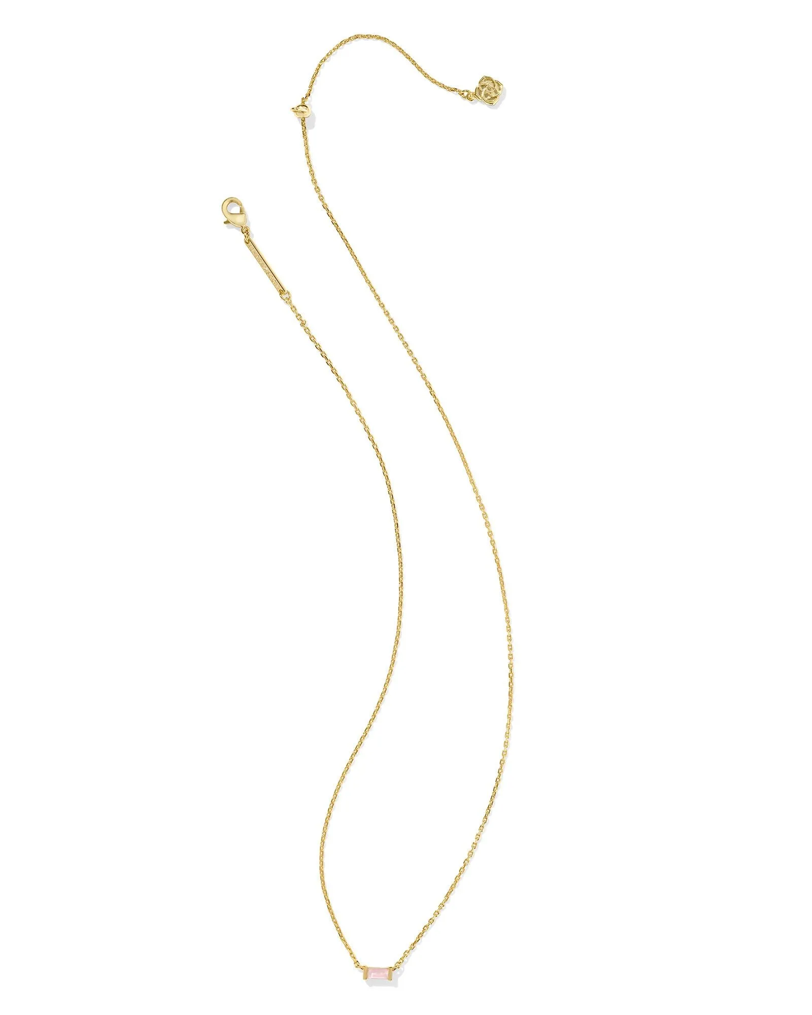 Kendra Scott Juliette Pendant Necklace Gold Rose Quartz