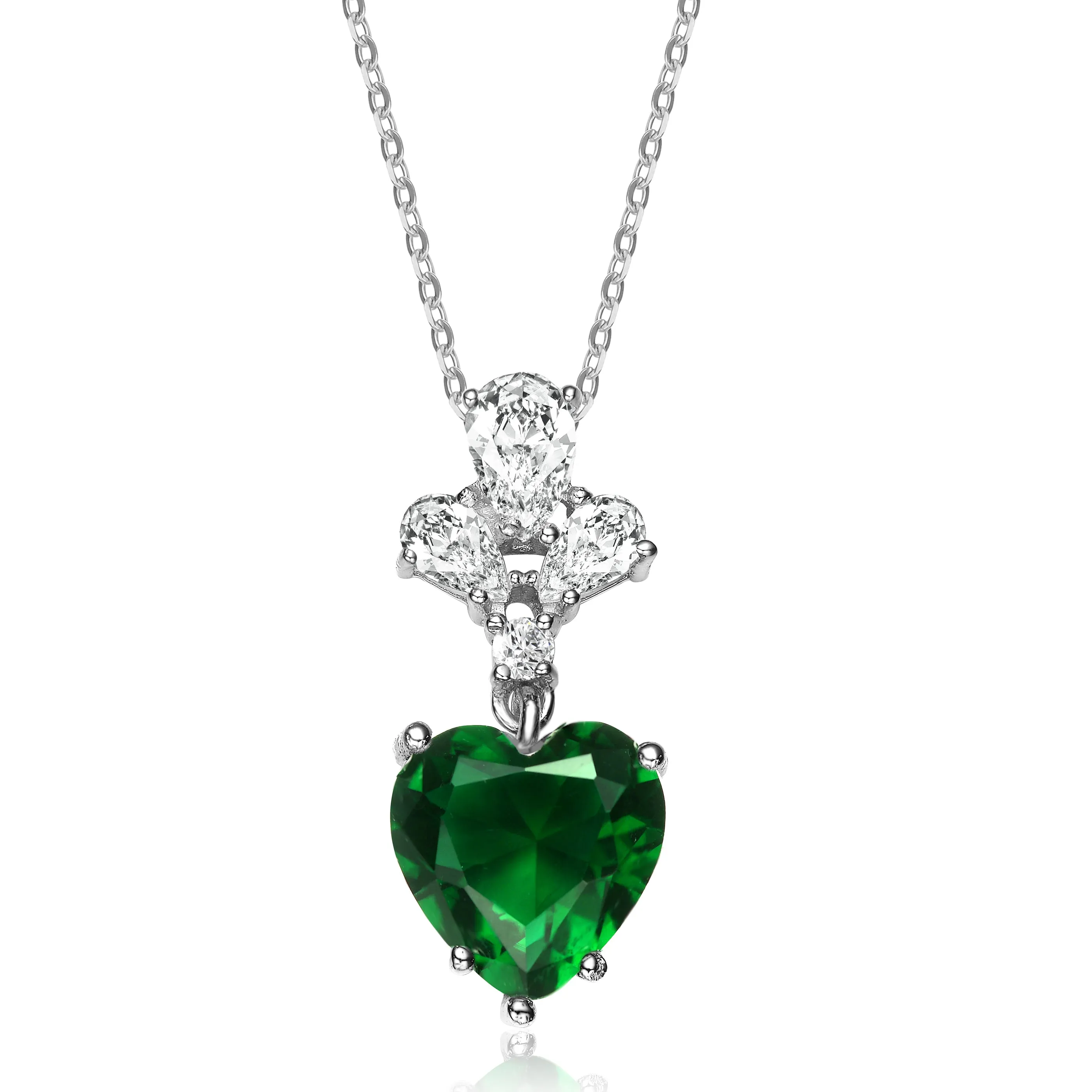 La Roche Dainty Blue Solitaire Heart Pendant Necklace