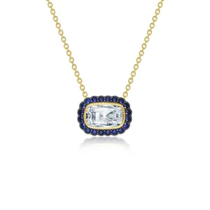 Lafonn Heritage Cushion Blue Sapphire Necklace N0278CST20