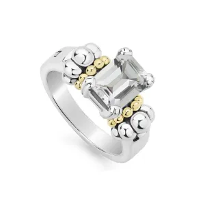 LAGOS White Topaz Glacier Gemstone Ring in 18K Yellow Gold and Sterling Silver