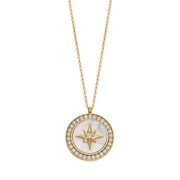 Large Polaris Mother of Pearl Locket - Gold - 50036YWTN