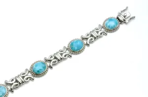 Larimar Six 10X8mm Oval Laguno Bracelet.