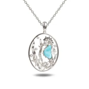 Larimar Under the Sea Seahorse Pendant