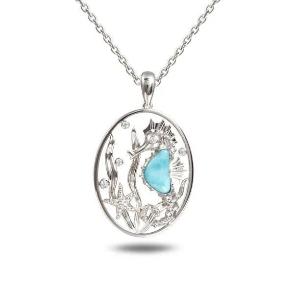 Larimar Under the Sea Seahorse Pendant