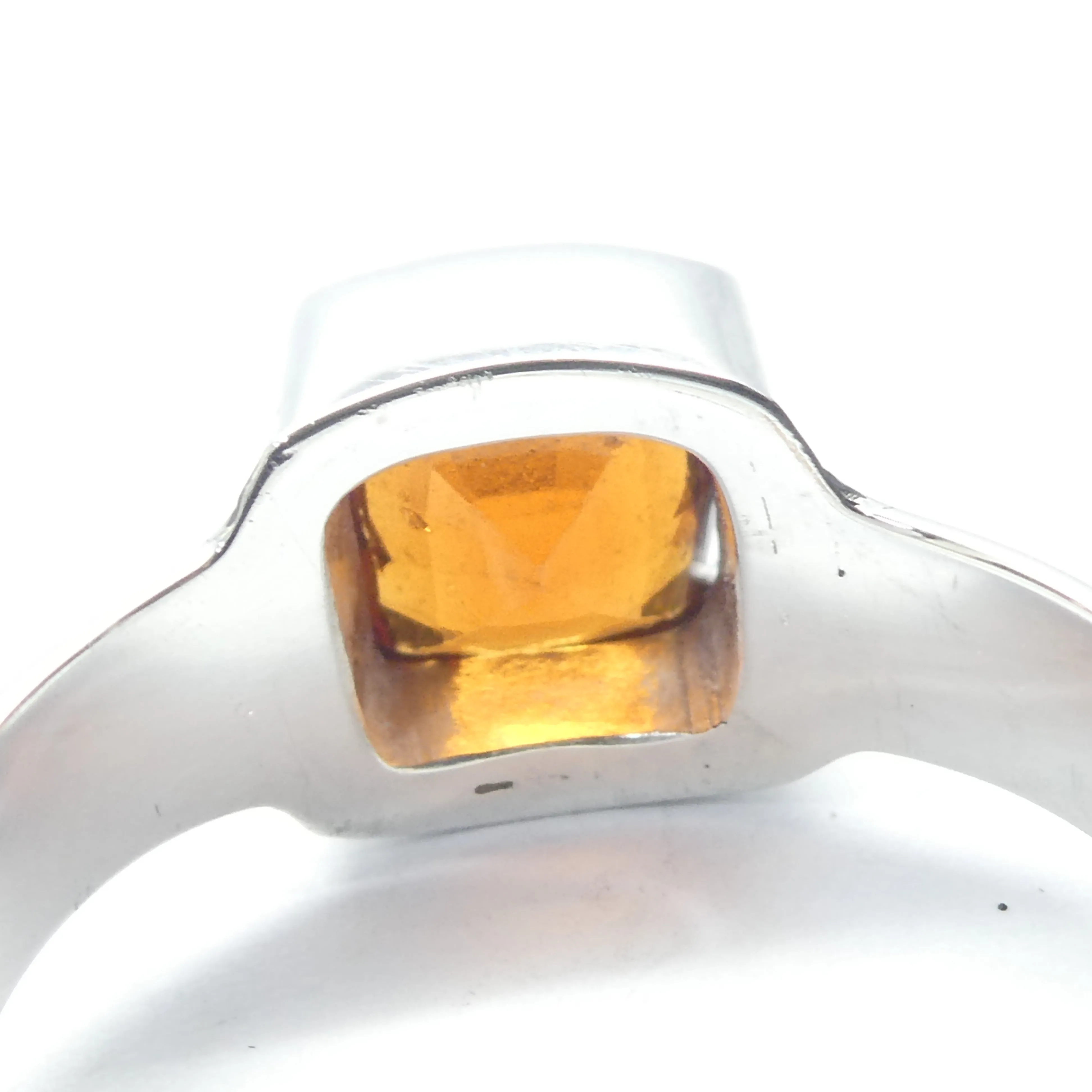 Mandarin Garnet Ring, Faceted Square, 925 Sterling Silver p3