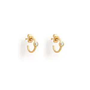 March Aquamarine Birthstone Astrea Hoop Earrings