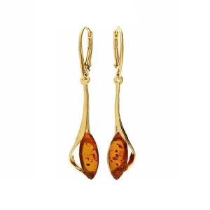 MILENA Earrings Gold Plated Sterling Silver and Baltic Amber