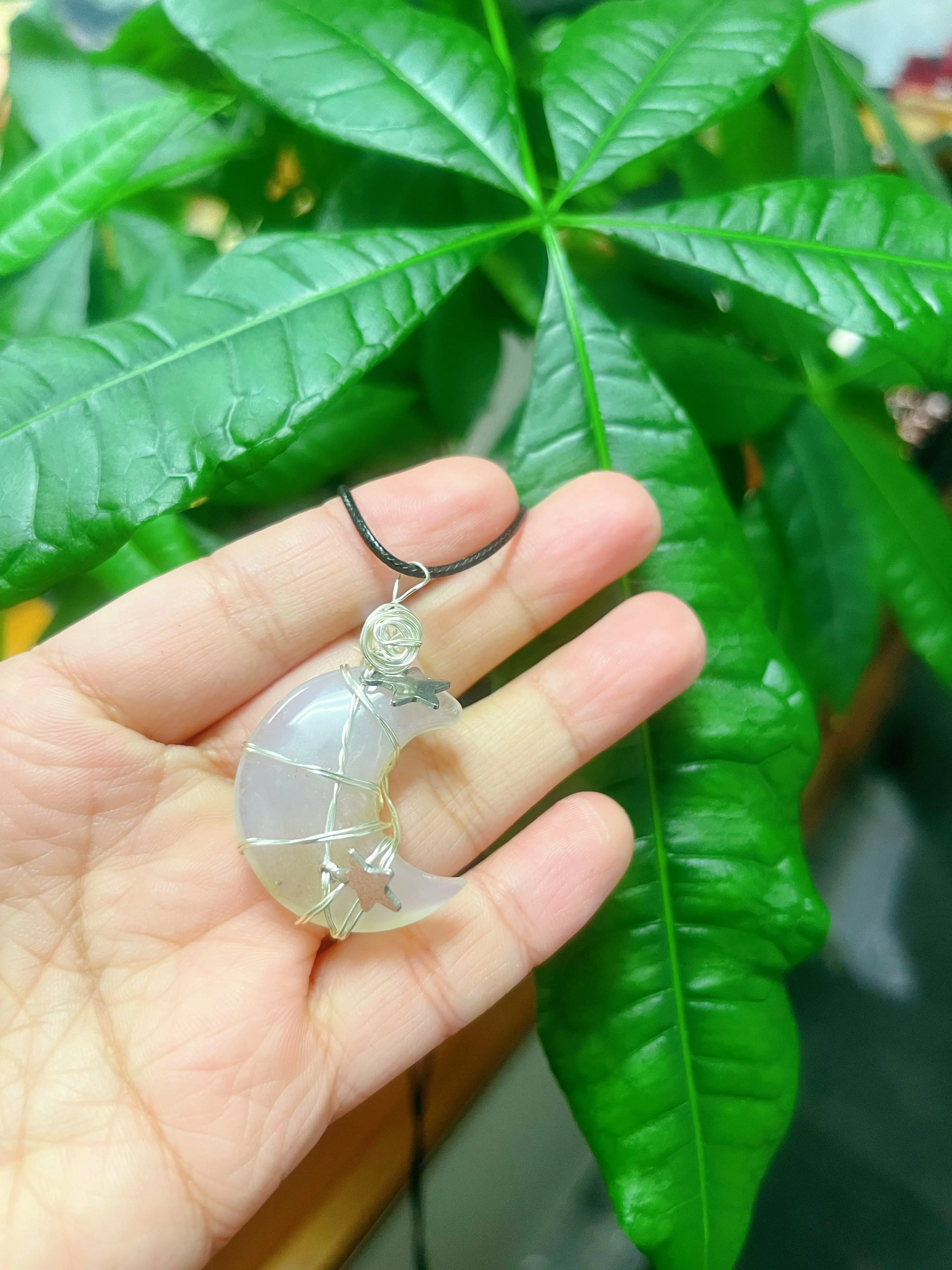 Moon with Stars Handmade Necklace