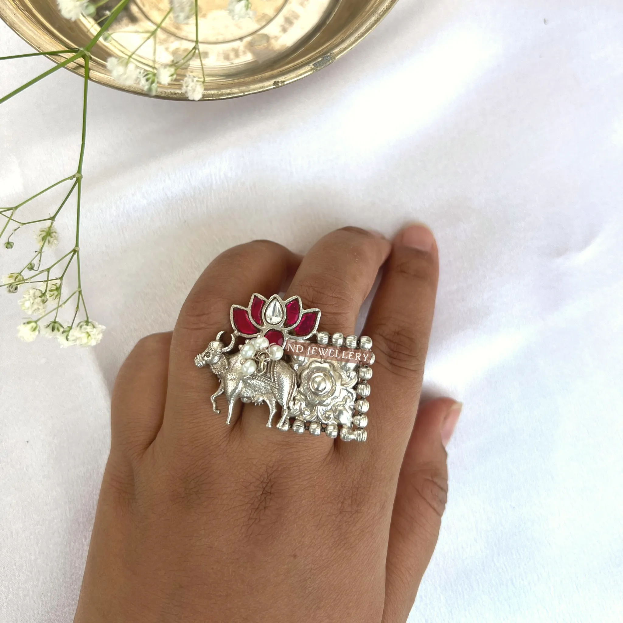 Nandi Silver Ring