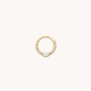 Navette Topaz Daith Hoop in Solid Gold