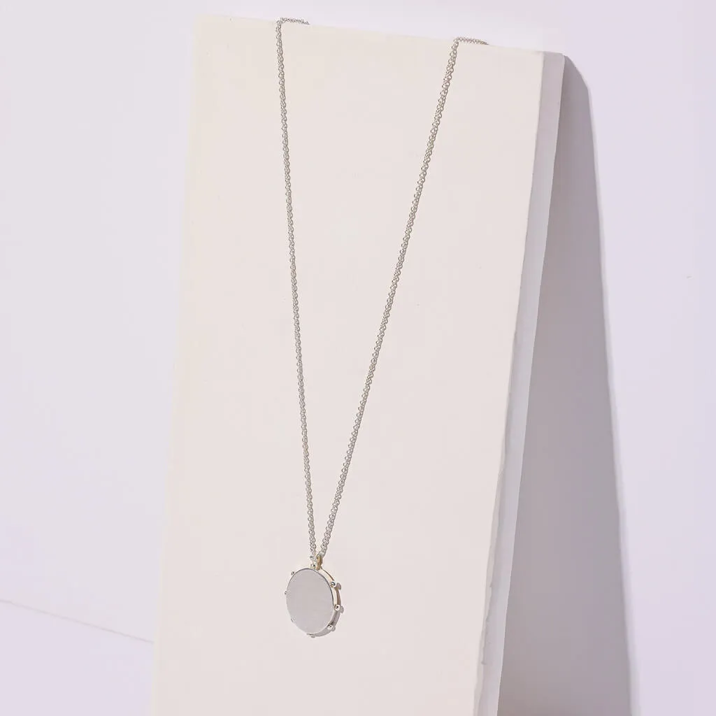 Oval Locket Necklace - Sterling Silver
