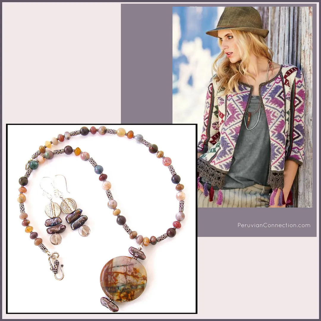 Paz: Natural Stone Jewelry with Jasper Pendant