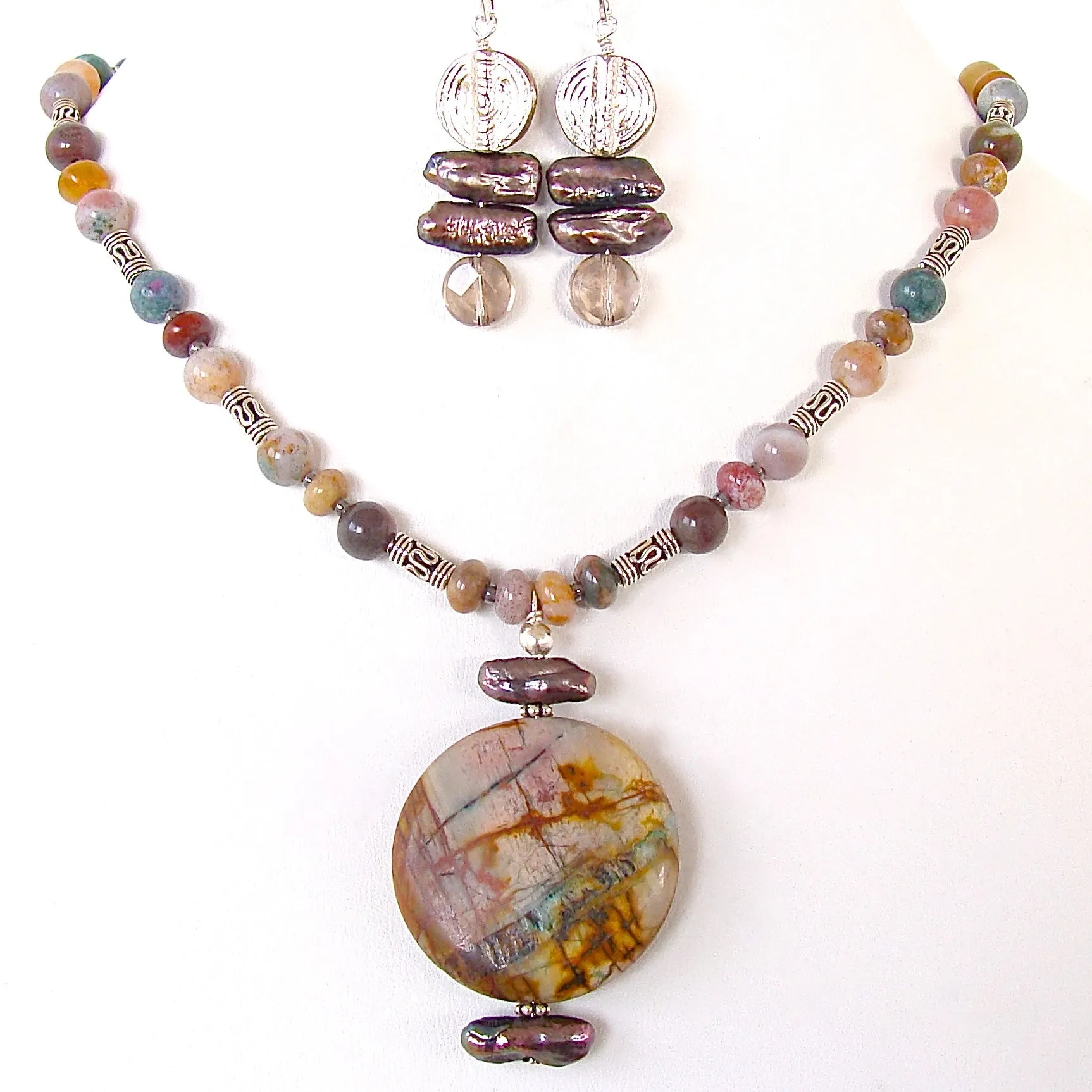Paz: Natural Stone Jewelry with Jasper Pendant