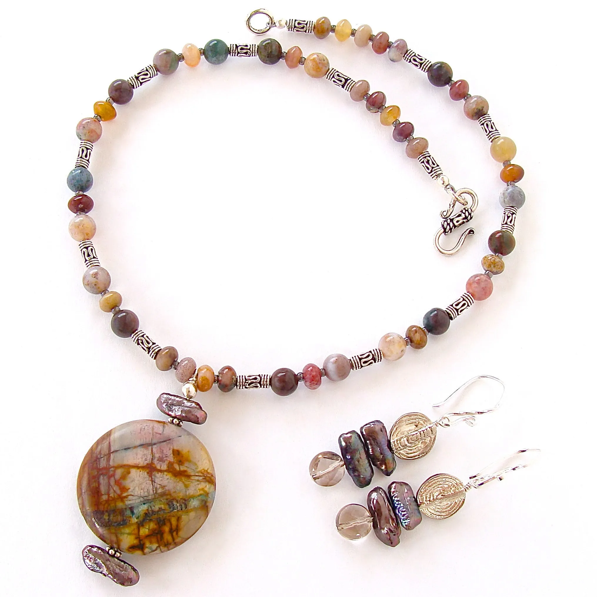 Paz: Natural Stone Jewelry with Jasper Pendant