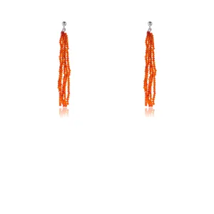 Ridhi Carnelian Earrings, Sterling Silver