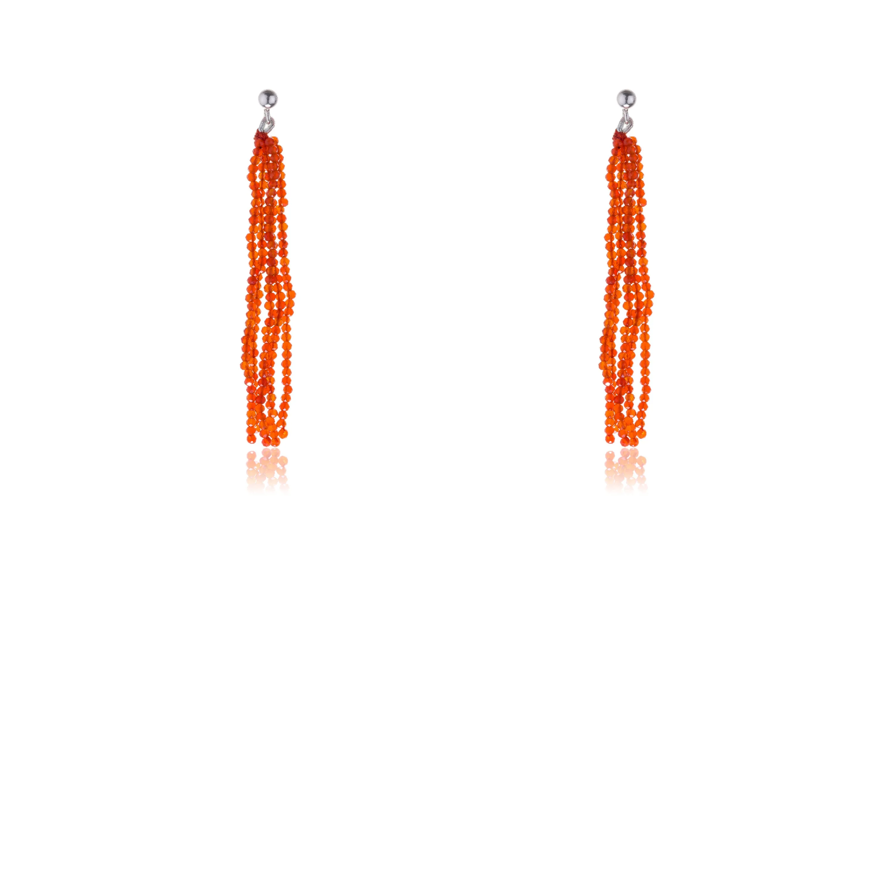 Ridhi Carnelian Earrings, Sterling Silver