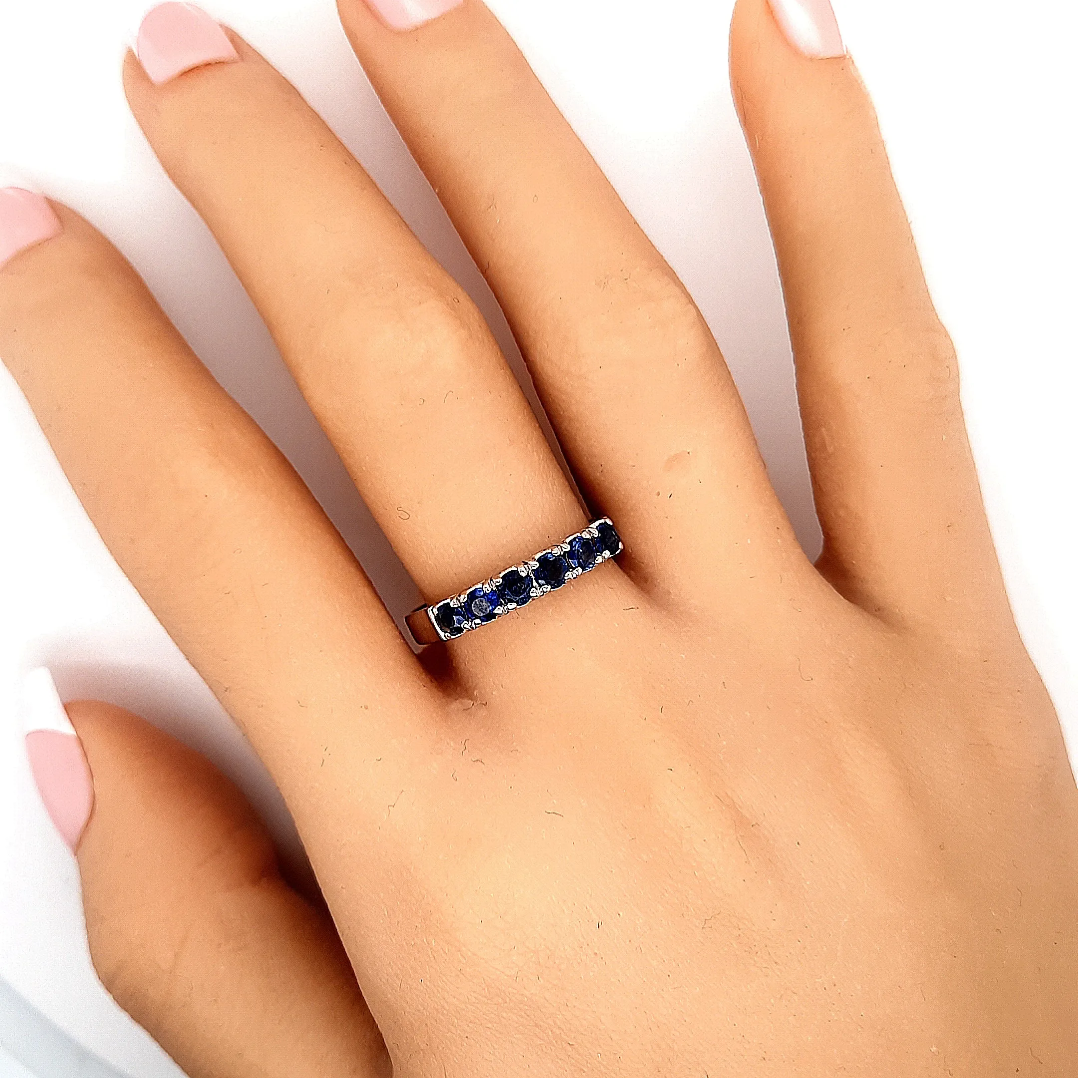 Sapphire White Gold Handmade Ring