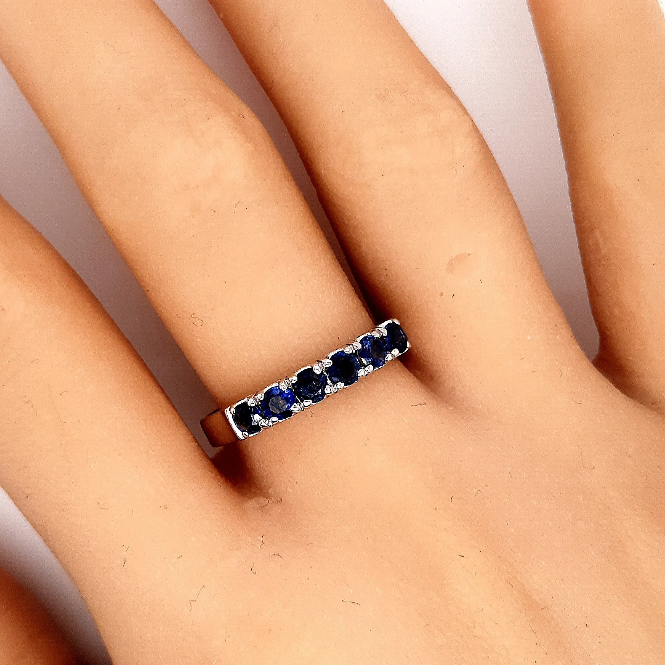 Sapphire White Gold Handmade Ring