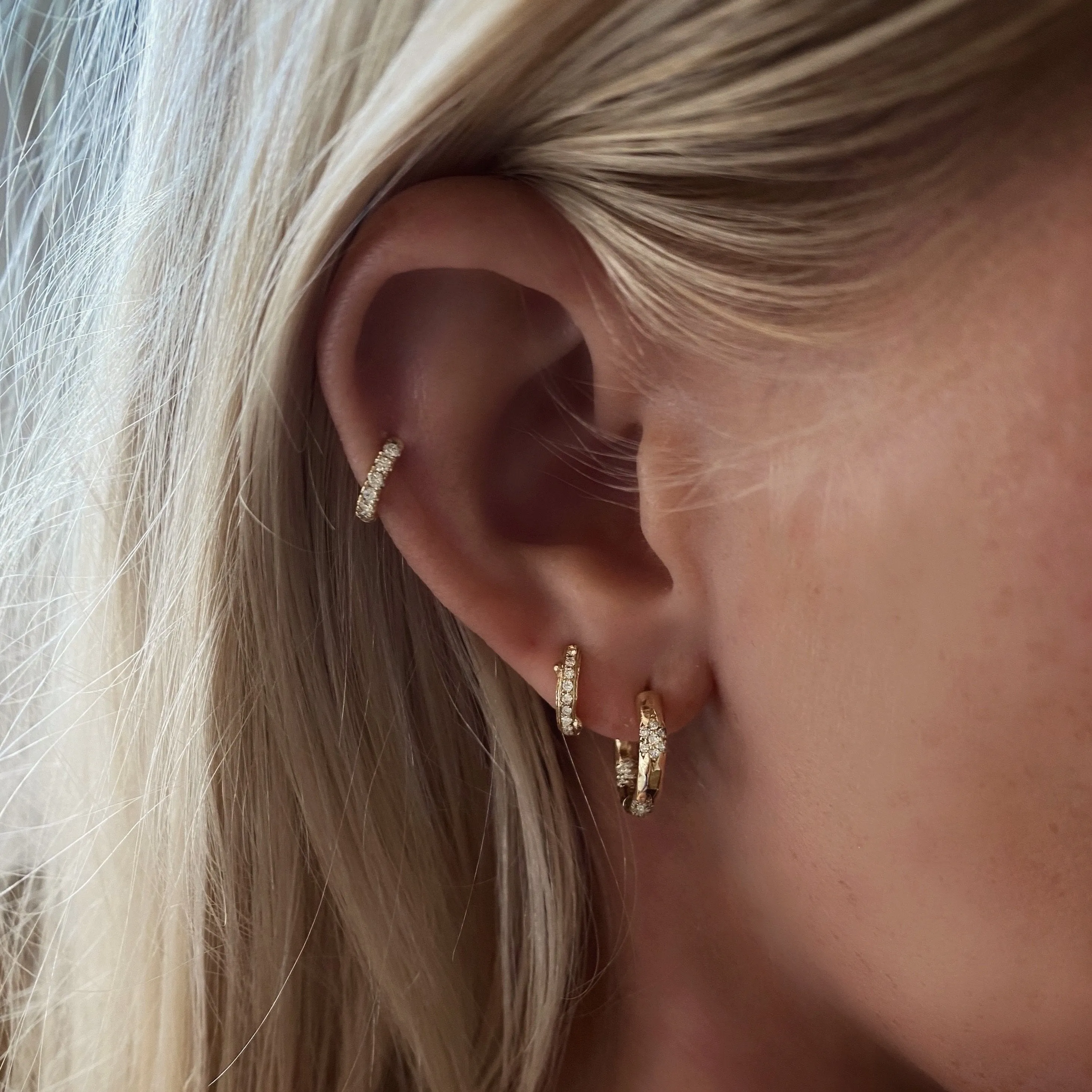 Sevenfold Diamond Hoops Small | Ready to Ship