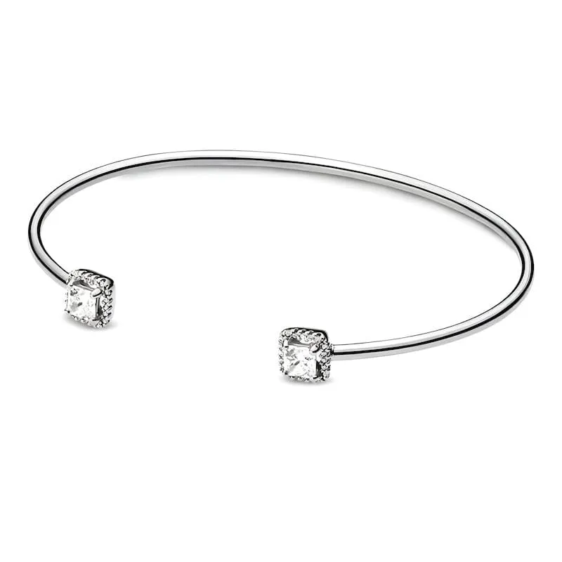 Shiny Square Open Cuff Bracelet