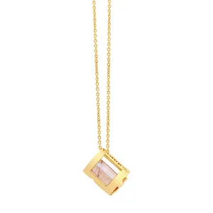 Signature Initials Necklace   Smoky Quartz