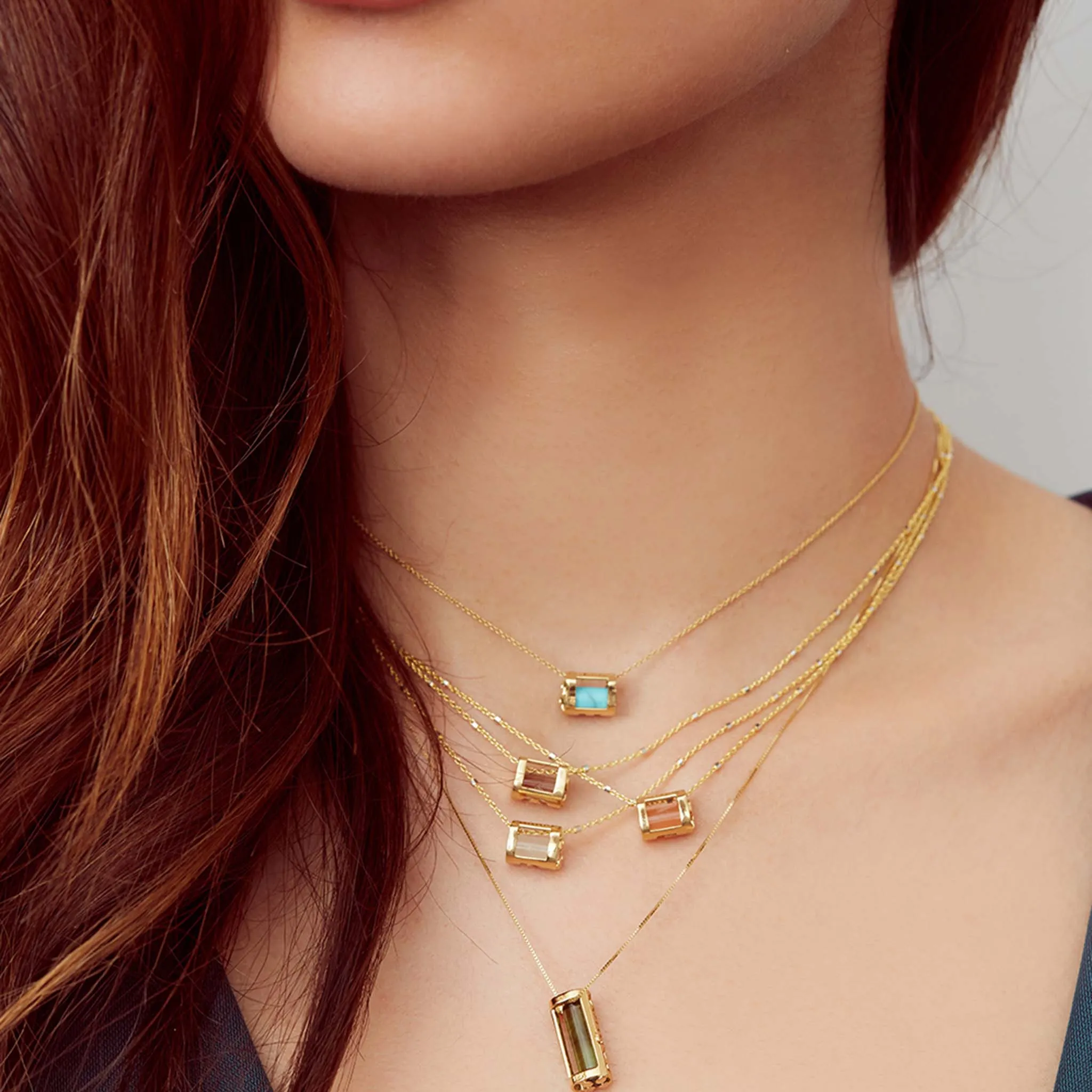 Signature Initials Necklace   Smoky Quartz