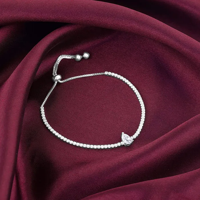 Silver Joy of White Tennis Bracelet