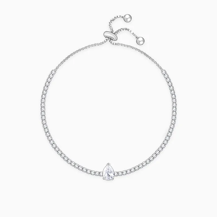 Silver Joy of White Tennis Bracelet