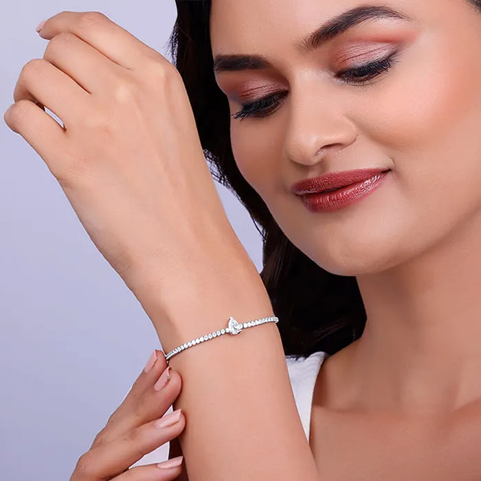 Silver Joy of White Tennis Bracelet