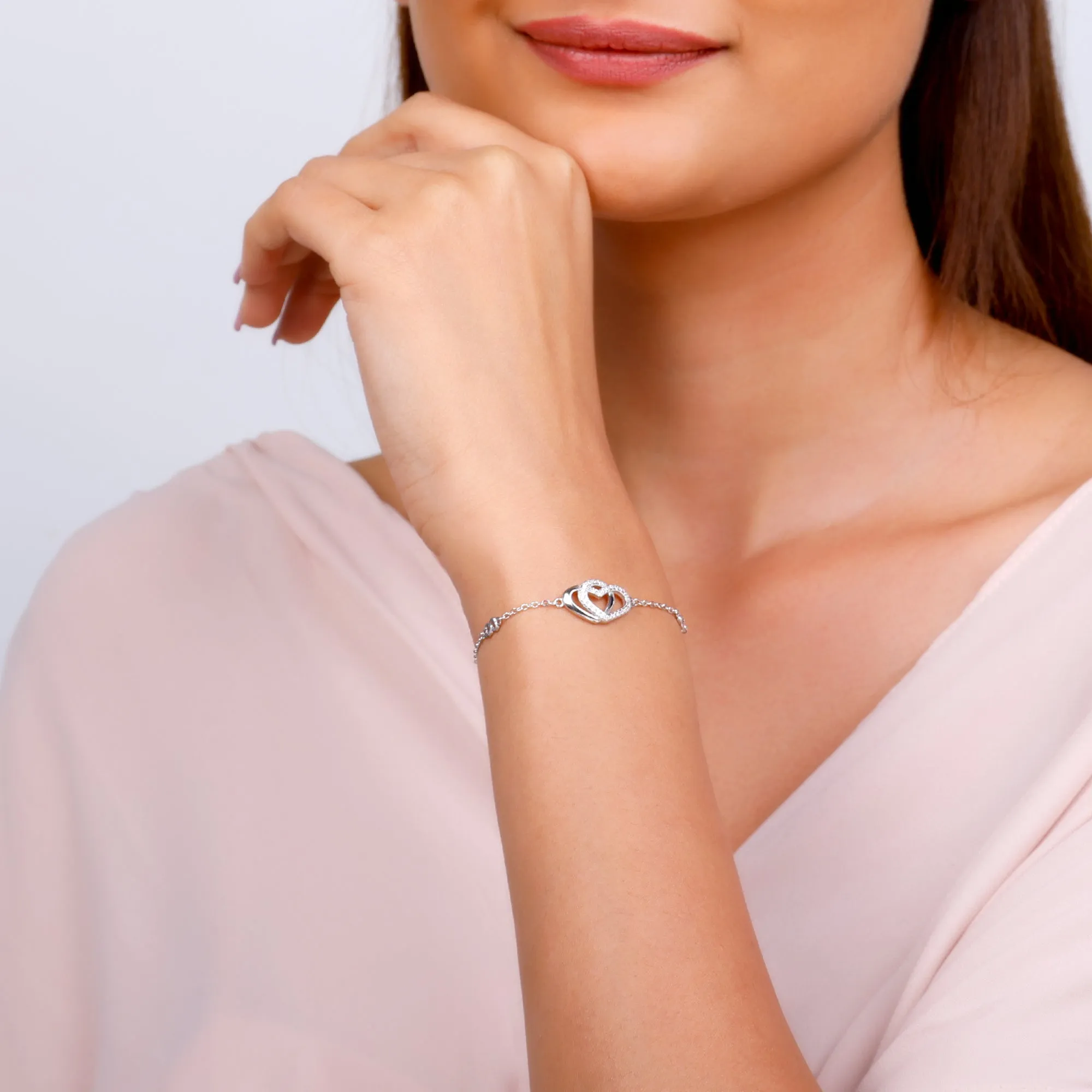 Silver Locked in Love Infinity Bracelet