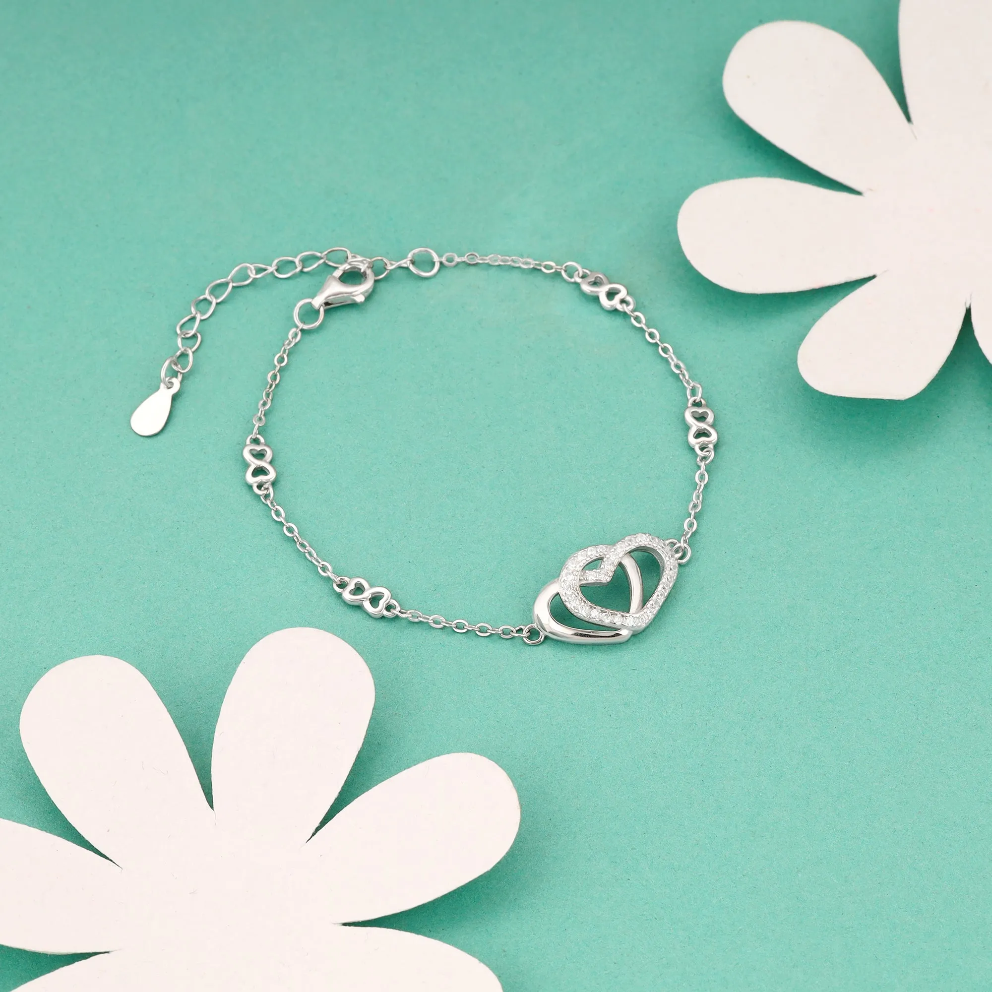 Silver Locked in Love Infinity Bracelet