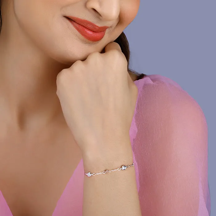 Silver Zircon High on Charm Bracelet