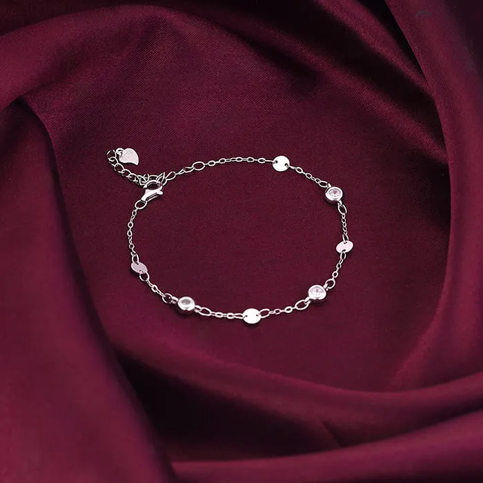 Silver Zircon High on Charm Bracelet
