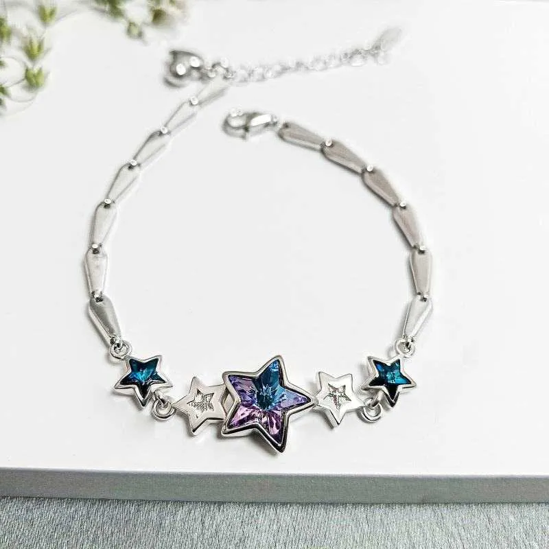 Star Bracelet with Blue Stones