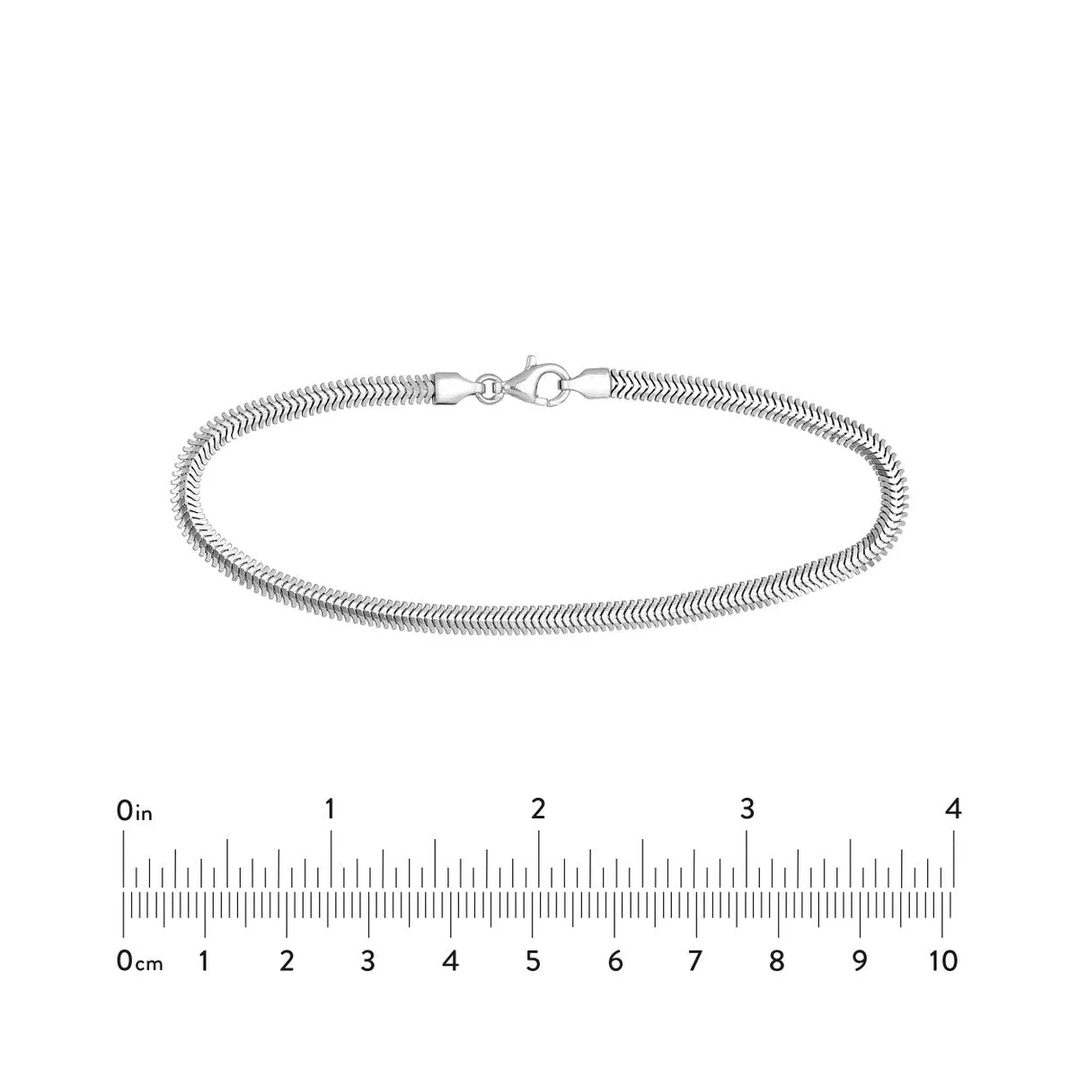 Sterling Silver 10mm Snake Chain Bracelet - Sterling Silver - 8 Inch - by Dazyle