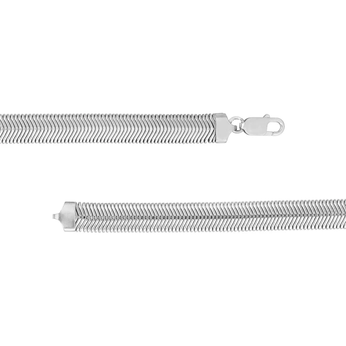 Sterling Silver 10mm Snake Chain Bracelet - Sterling Silver - 8 Inch - by Dazyle