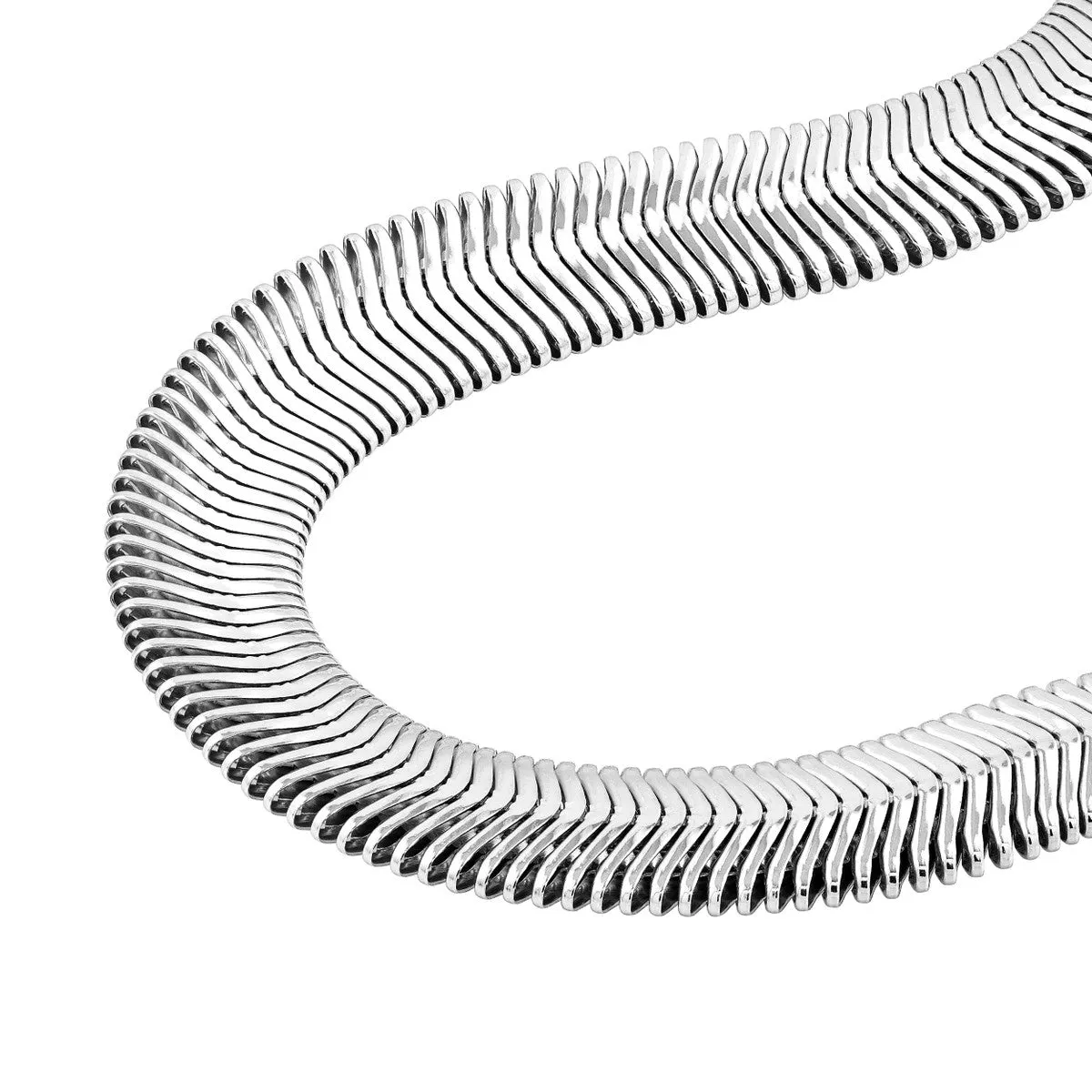 Sterling Silver 10mm Snake Chain Bracelet - Sterling Silver - 8 Inch - by Dazyle