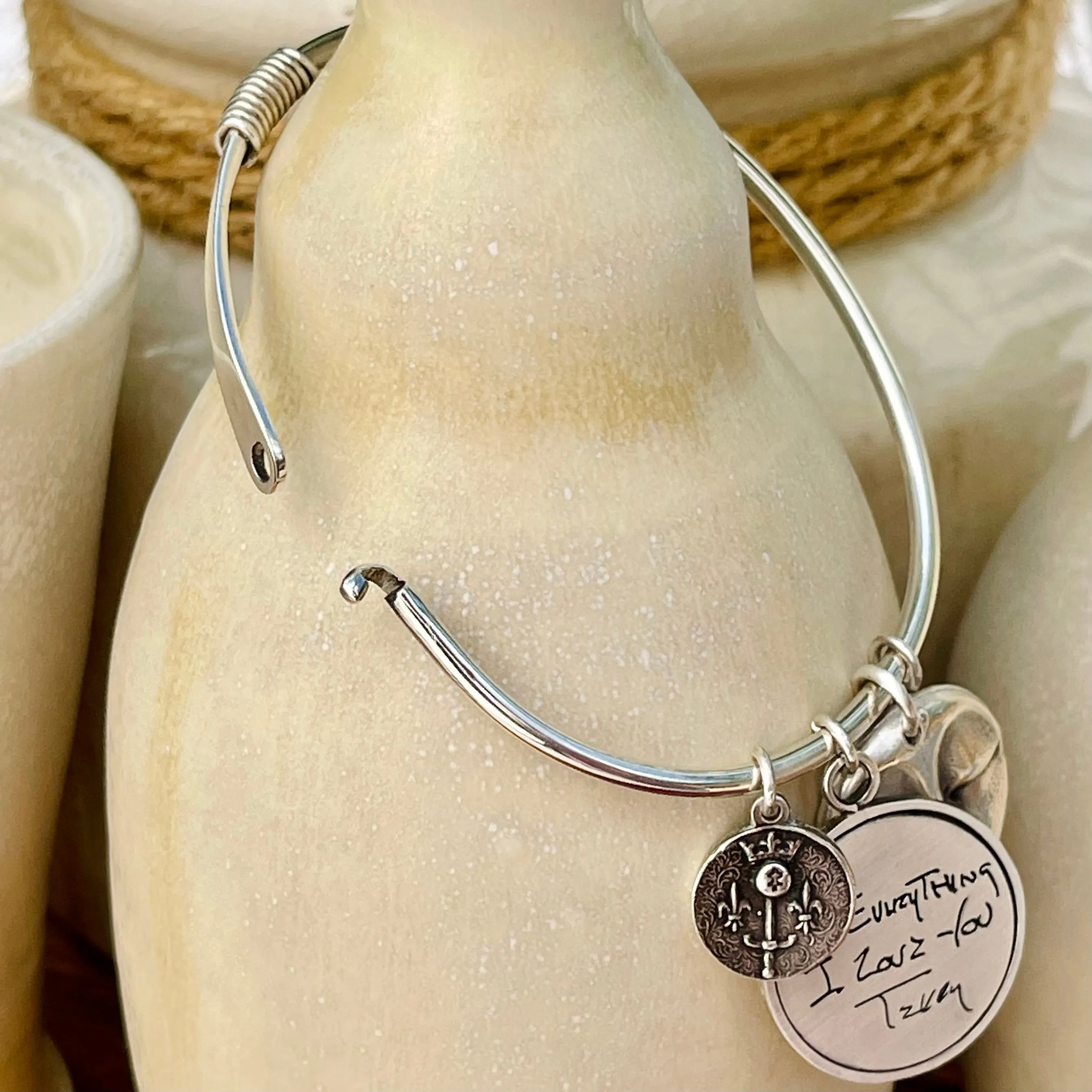 Sterling Silver Bangle Charm Bracelet