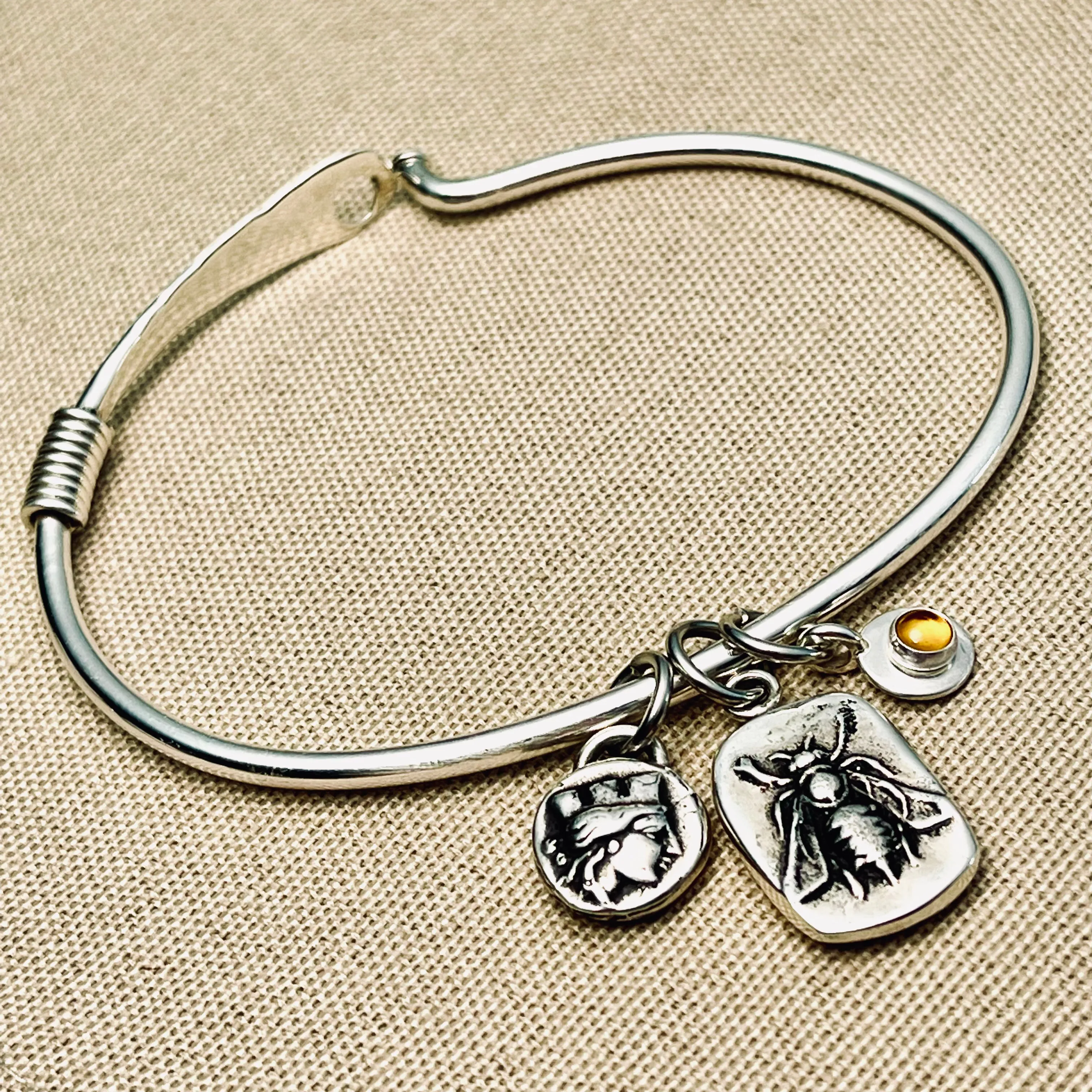 Sterling Silver Bangle Charm Bracelet