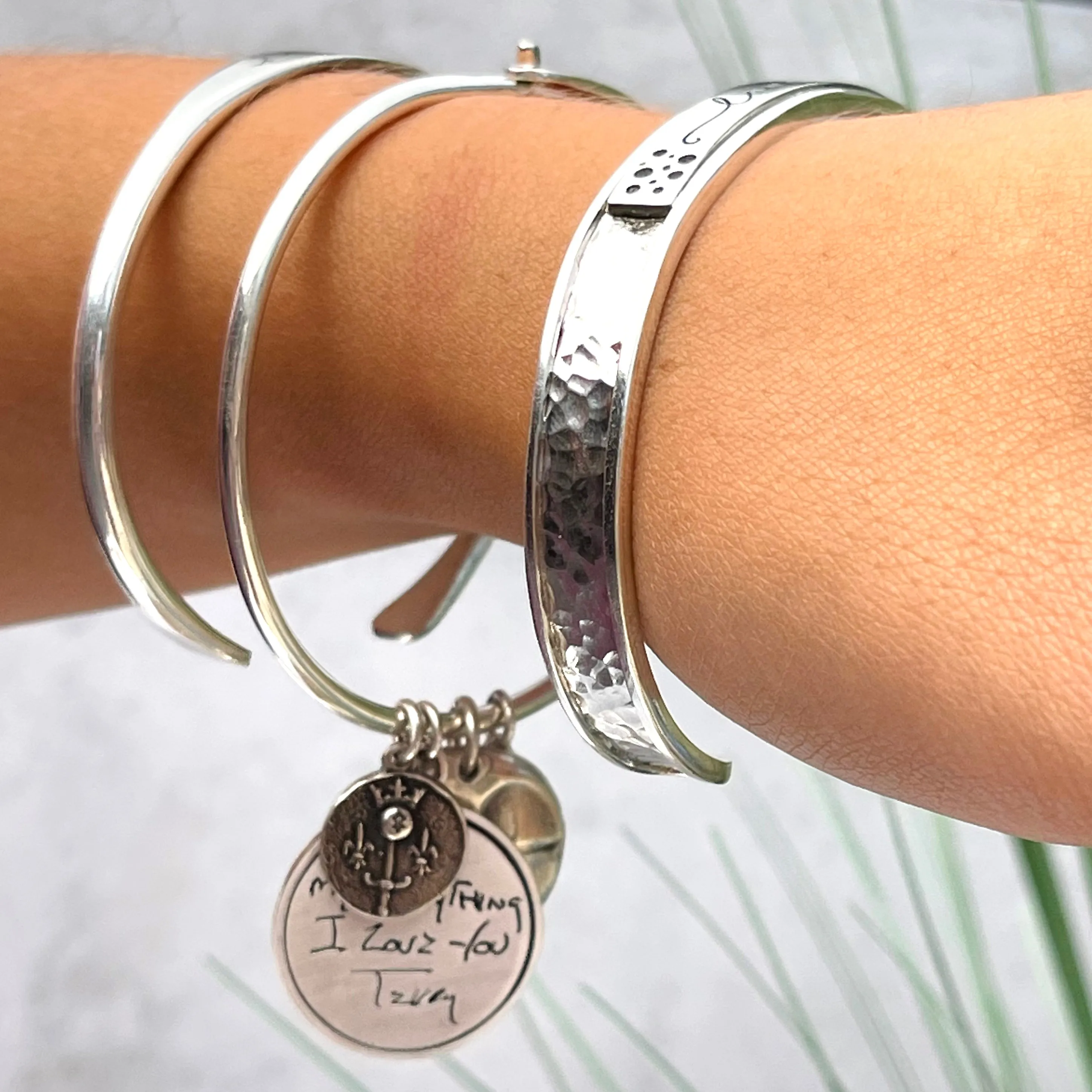 Sterling Silver Bangle Charm Bracelet