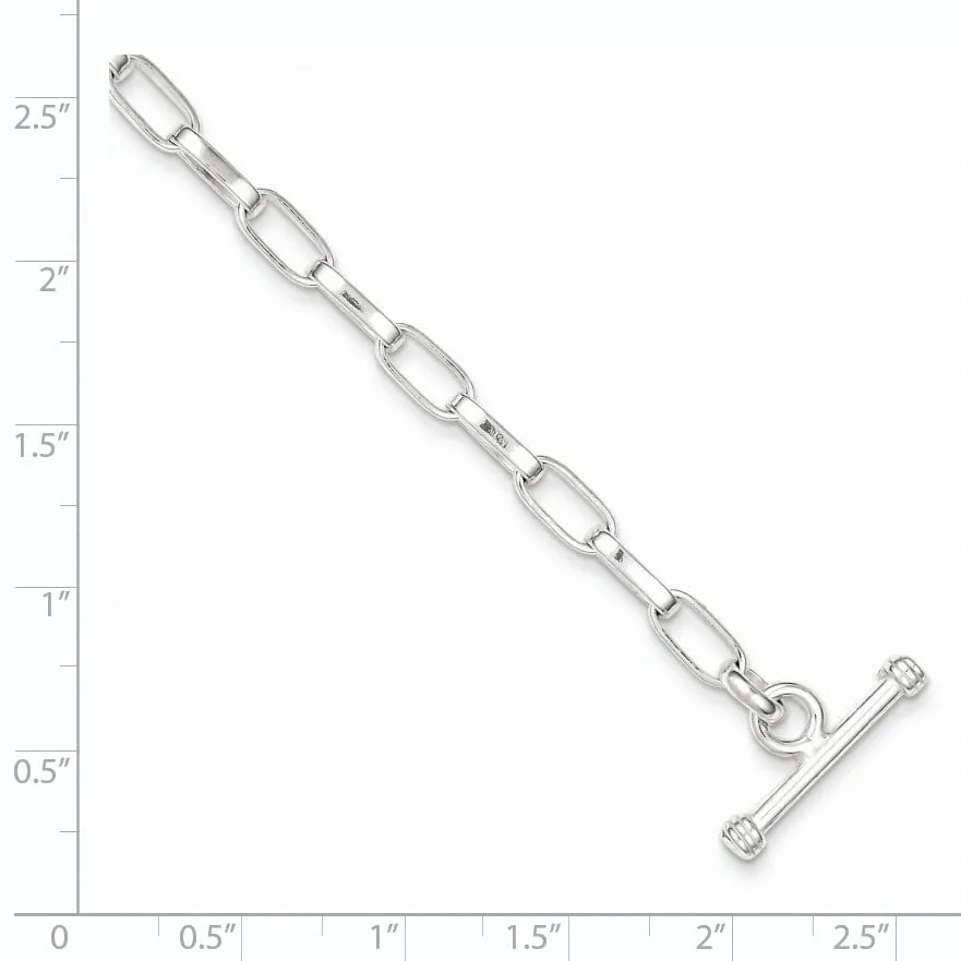 Sterling Silver Fancy Link Toggle Bracelet