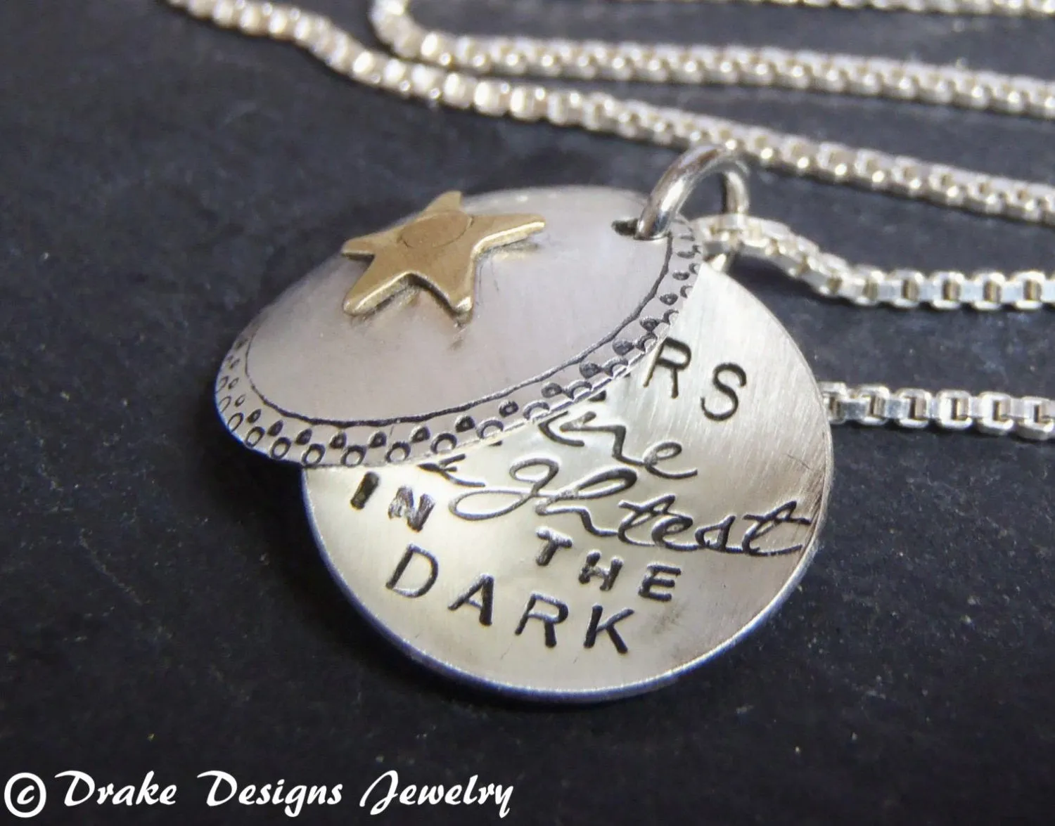 Sterling silver inspirational necklace star locket