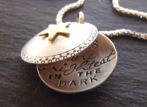 Sterling silver inspirational necklace star locket