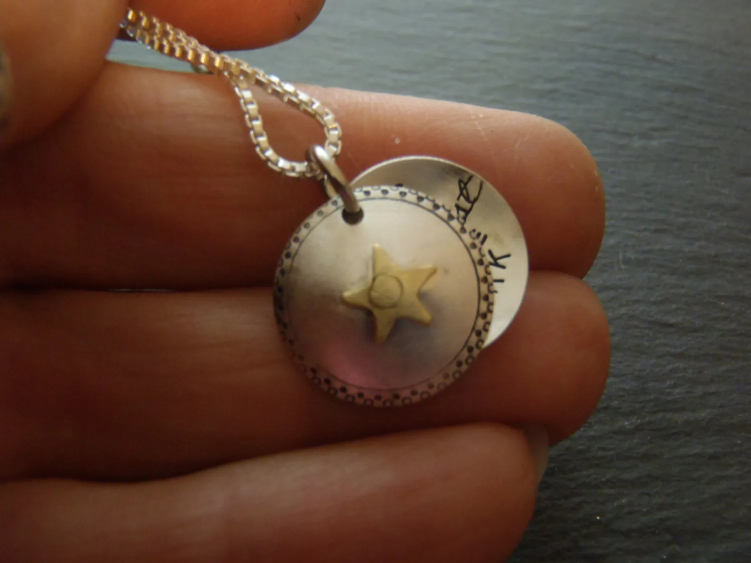 Sterling silver inspirational necklace star locket