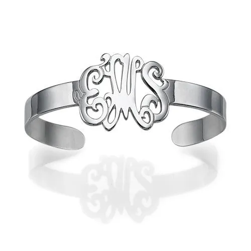 Sterling Silver Monogram Cuff Bracelet