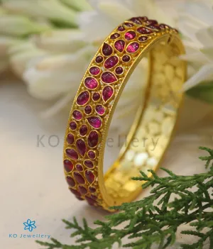 The Ahana Silver Kempu Bracelet (Size 2.2)