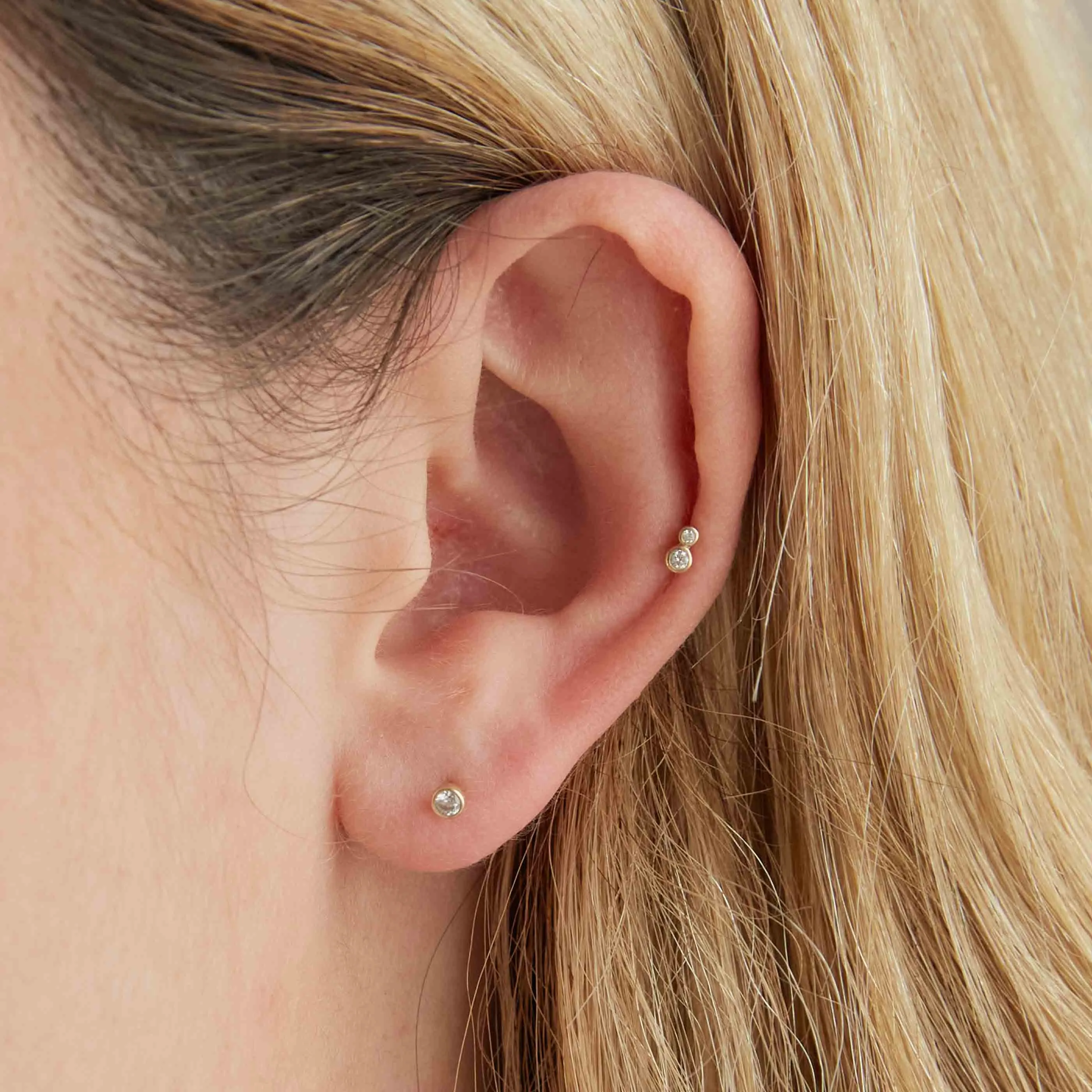 Topaz Gem Piercing Stud in Solid Gold